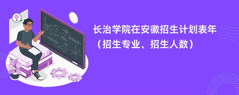 长治学院在安徽招生计划表2024年（招生专业、招生人数）